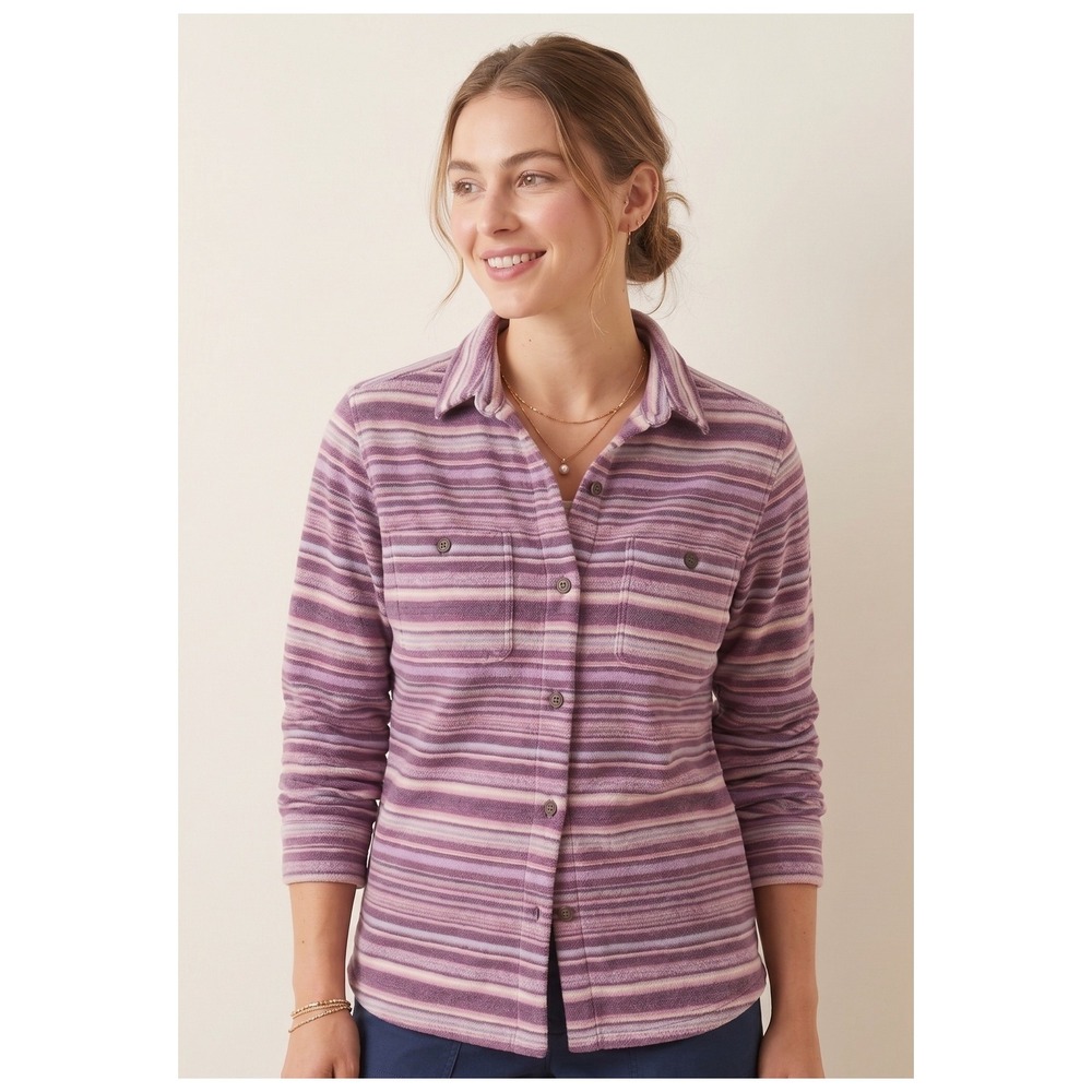 Vintage 90s‎ Woolrich Womens Small Purple Southwestern Stripe Snap Button Shirt